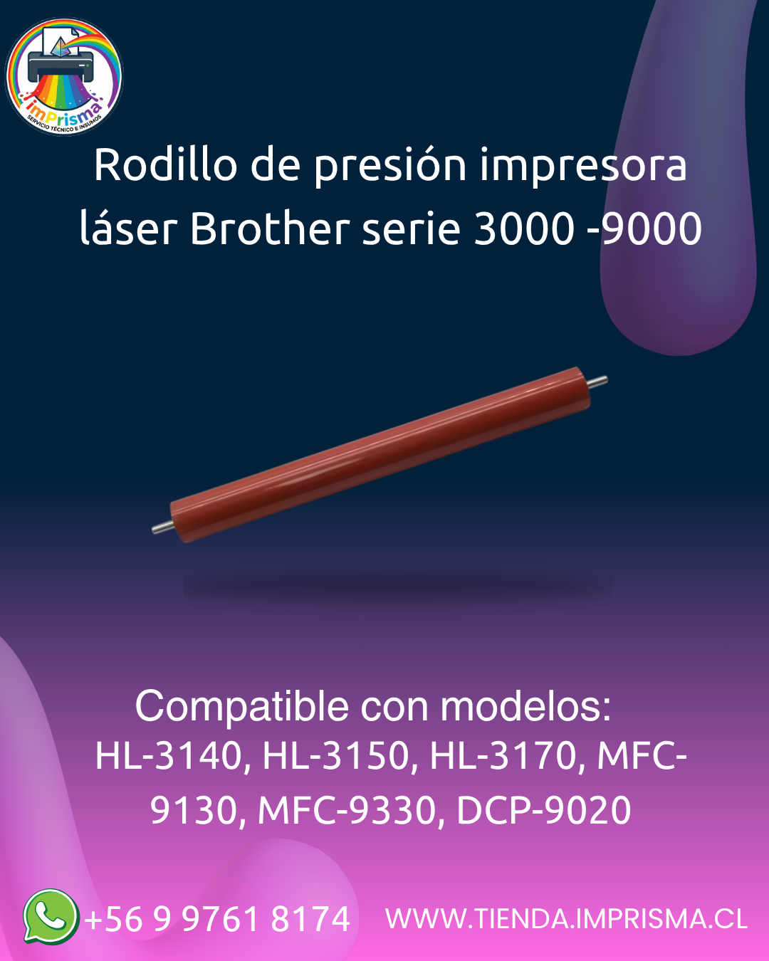 Rodillo de presión impresora láser Brother serie 3000 -9000