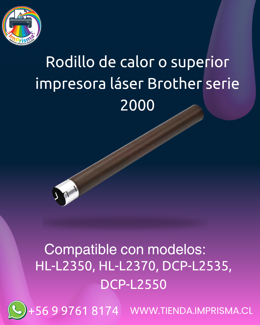 Rodillo de calor o superior impresora láser Brother serie 2000