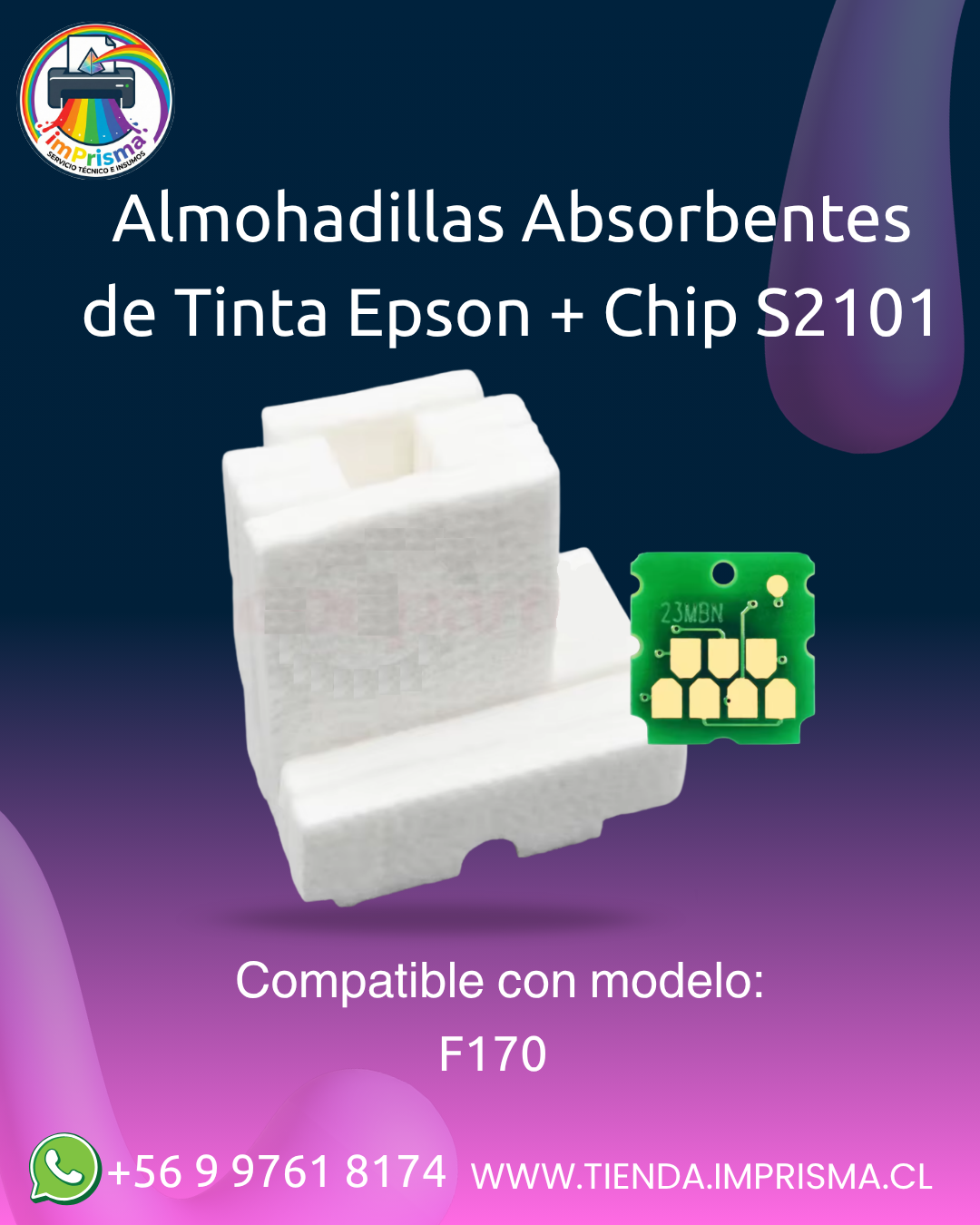 Almohadillas Absorbentes de Tinta Epson + Chip S2101