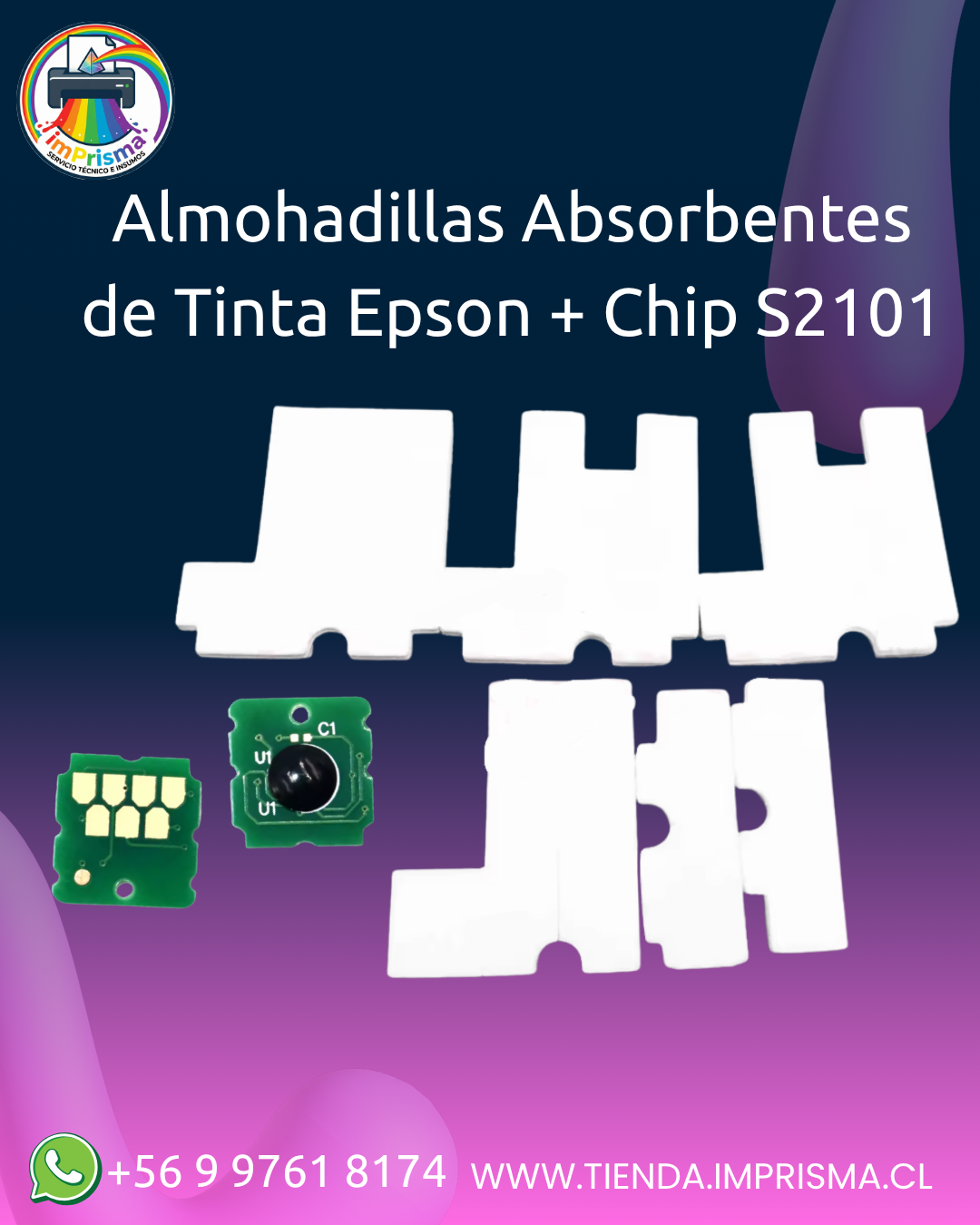 Almohadillas Absorbentes de Tinta Epson + Chip S2101