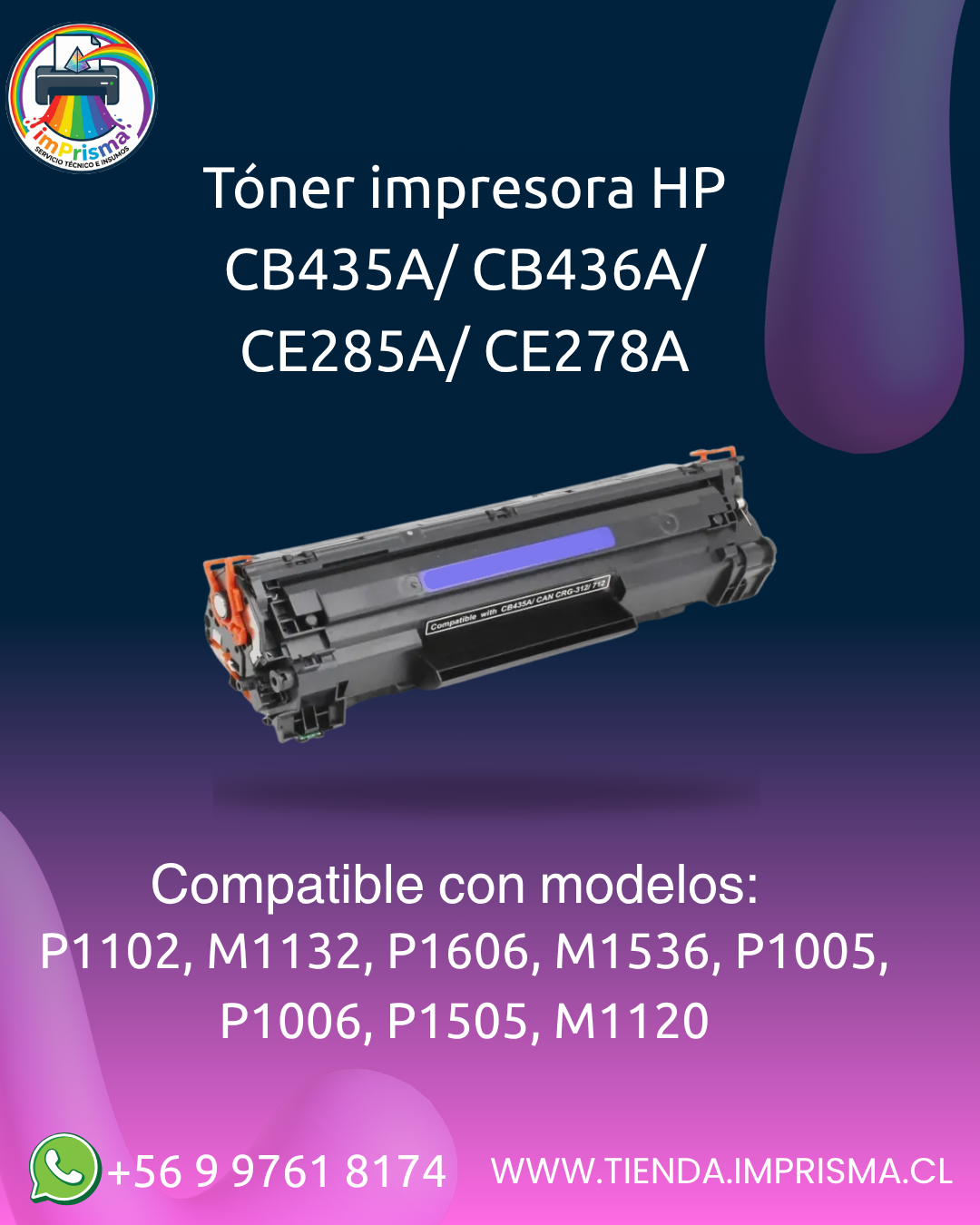 Tóner impresora HP CB435A/ CB436A/ CE285A/ CE278A