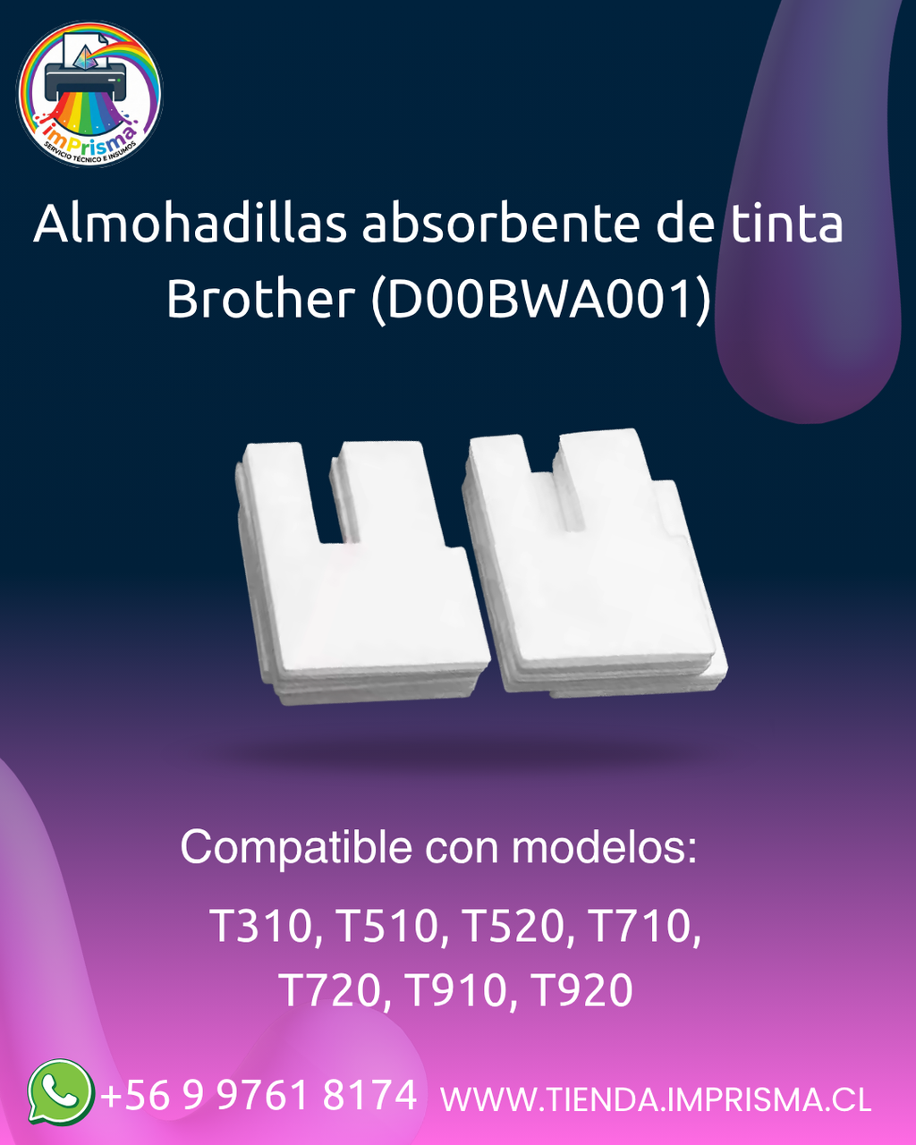 Almohadillas absorbente de tinta Brother (D00BWA001)