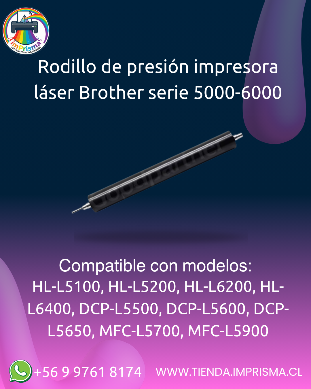 Rodillo de presión impresora láser Brother serie 5000-6000