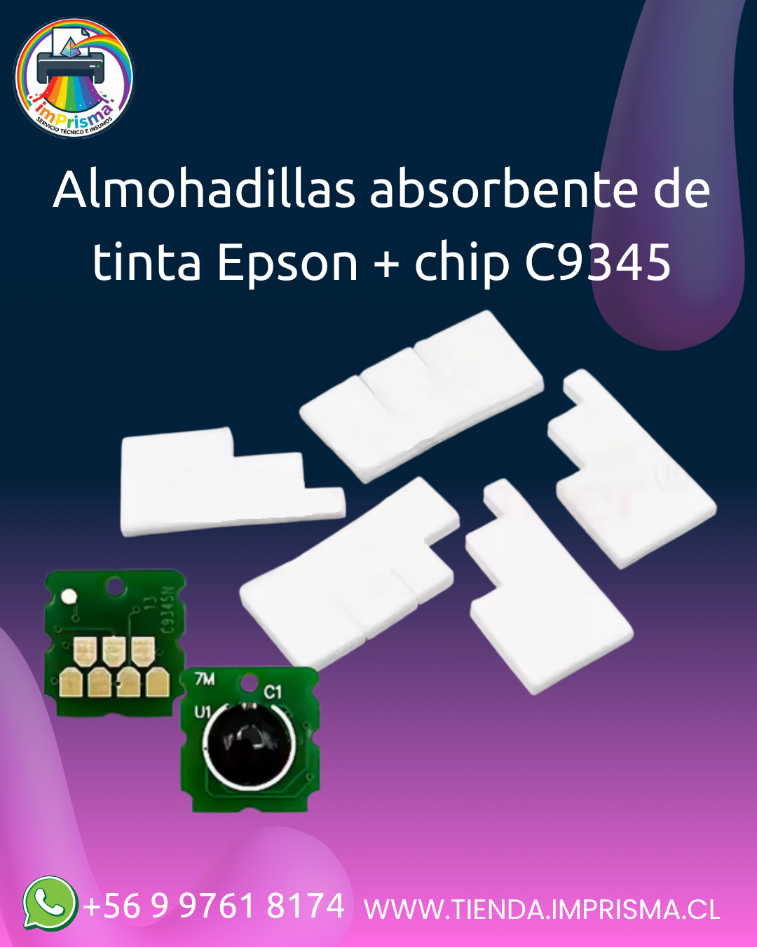 Almohadillas absorbente de tinta Epson + chip C9345
