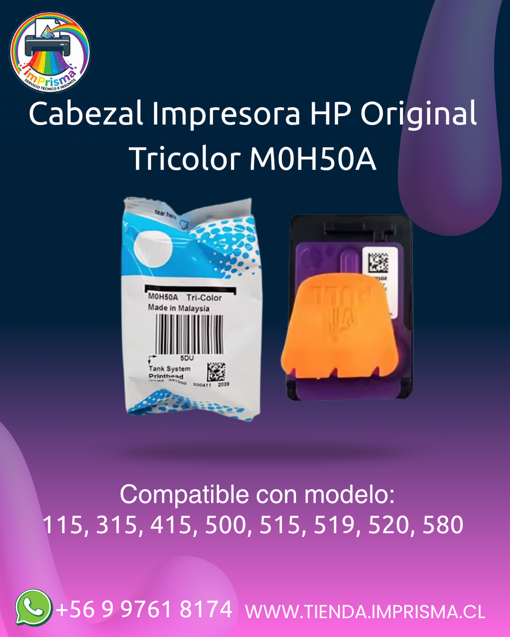 Cabezal Impresora HP Original Tricolor M0H50A