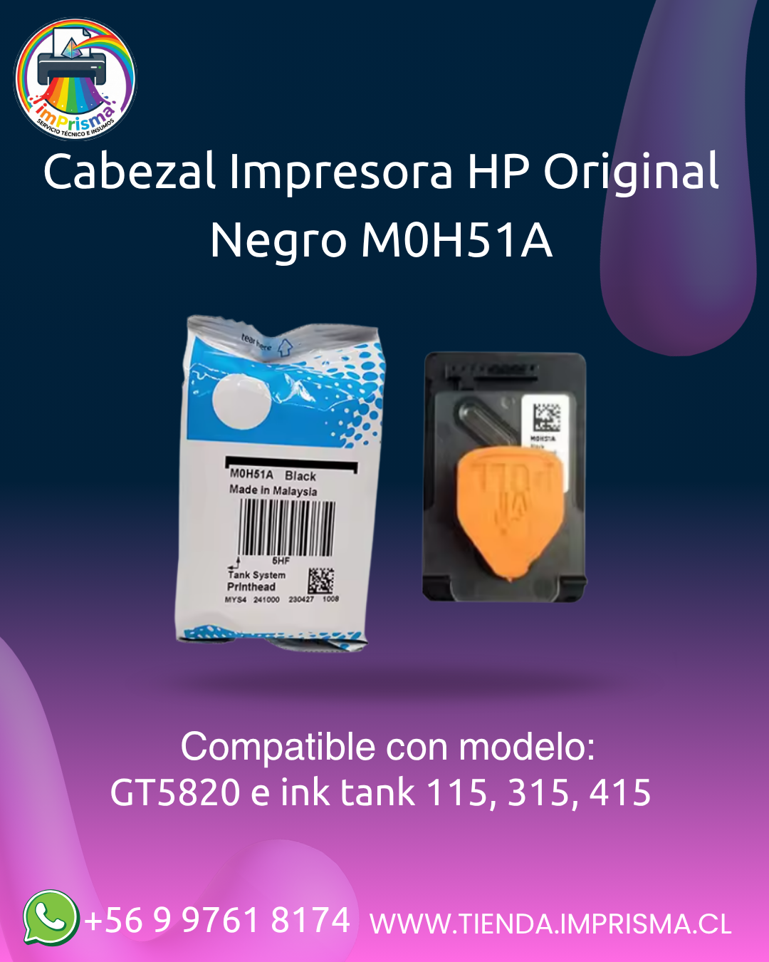 Cabezal Impresora HP Original Negro M0H51A