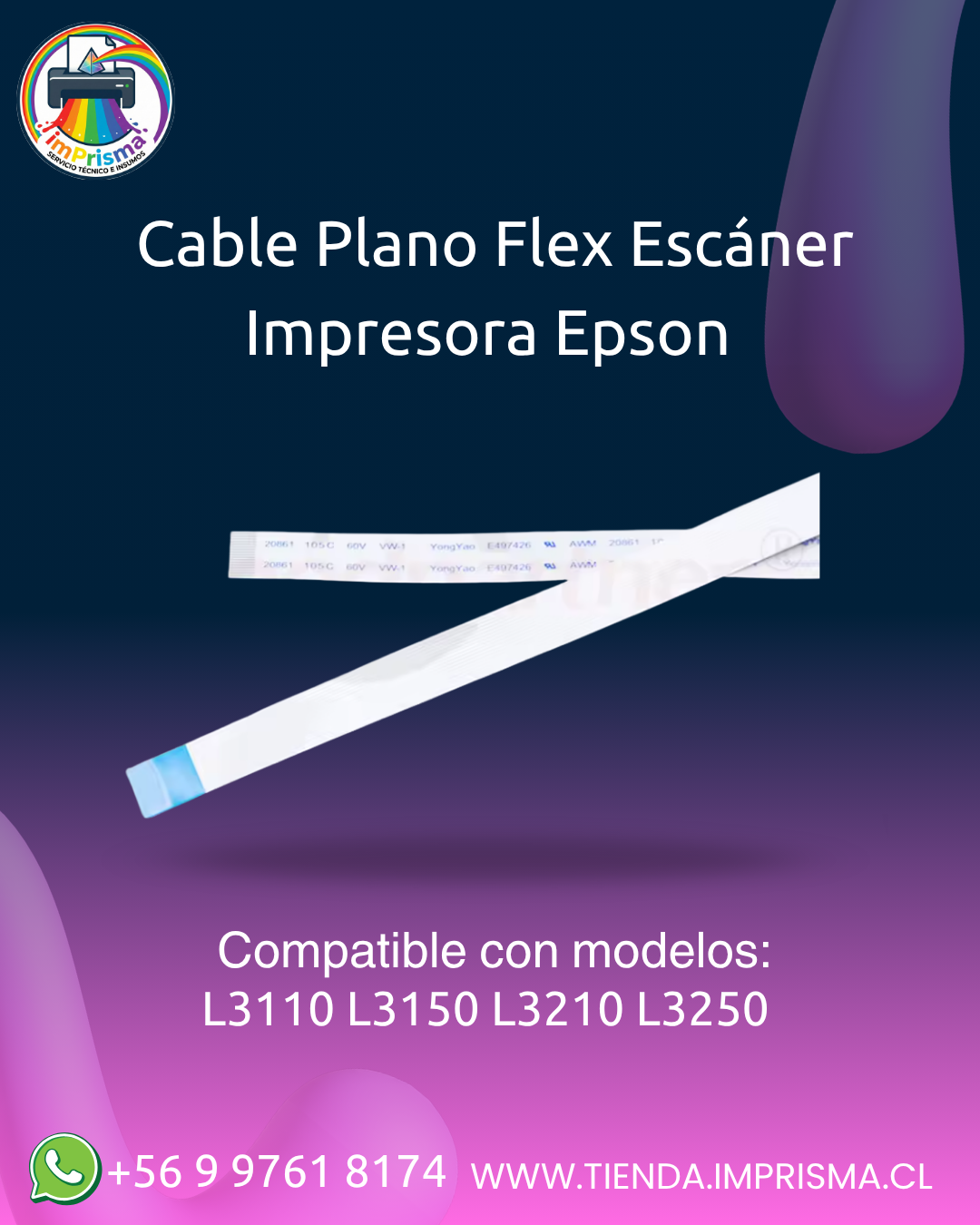 Cable Plano Flex Escáner Impresora Epson