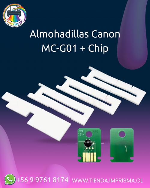 Almohadillas Absorbentes de tinta Canon MC-G01 + Chip