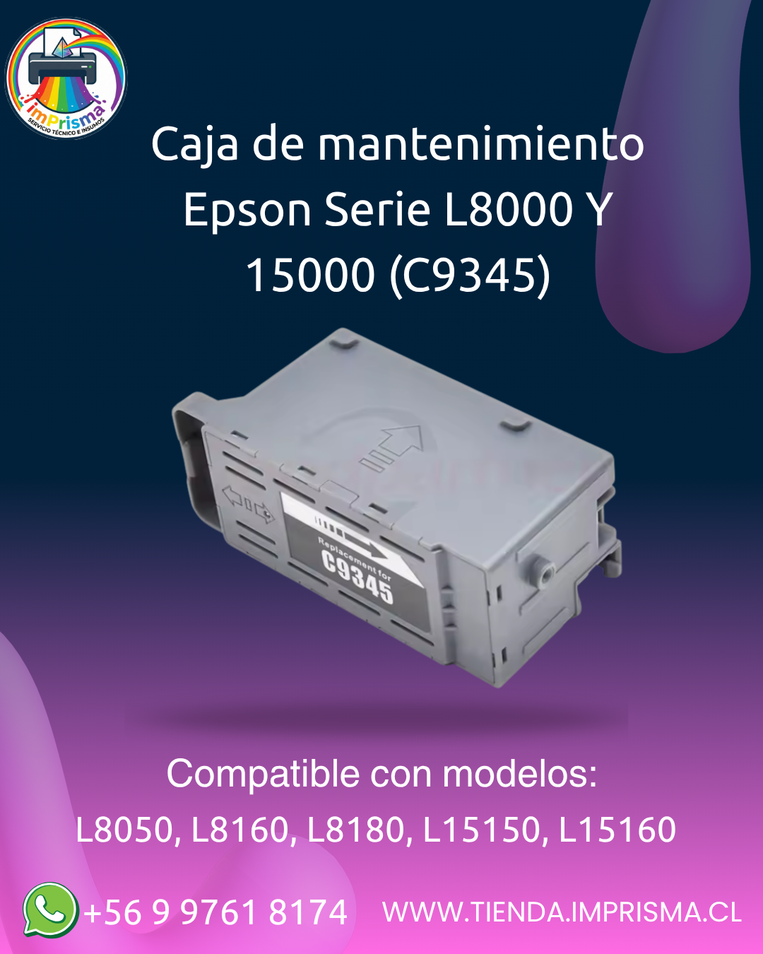 Caja de mantenimiento Epson Serie L8000 Y 15000 (C9345)