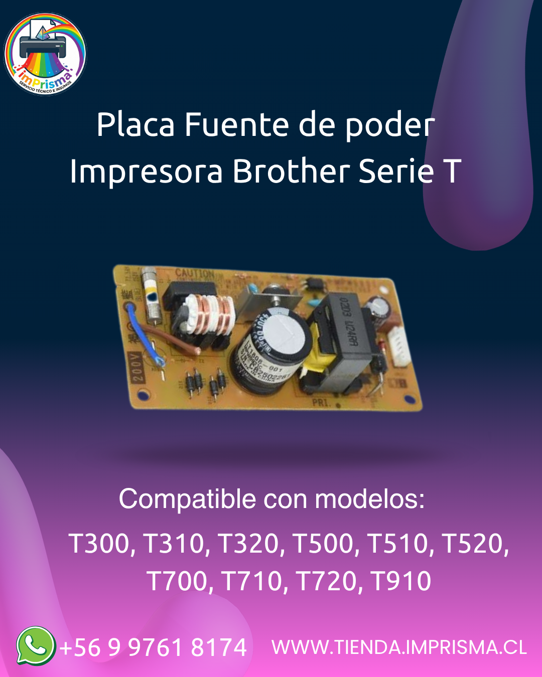 Placa Fuente de poder Impresora Brother Serie T