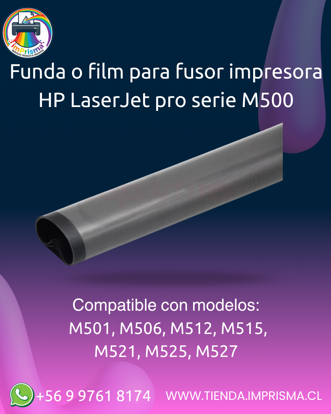 Funda o film para fusor impresora HP LaserJet pro serie M500