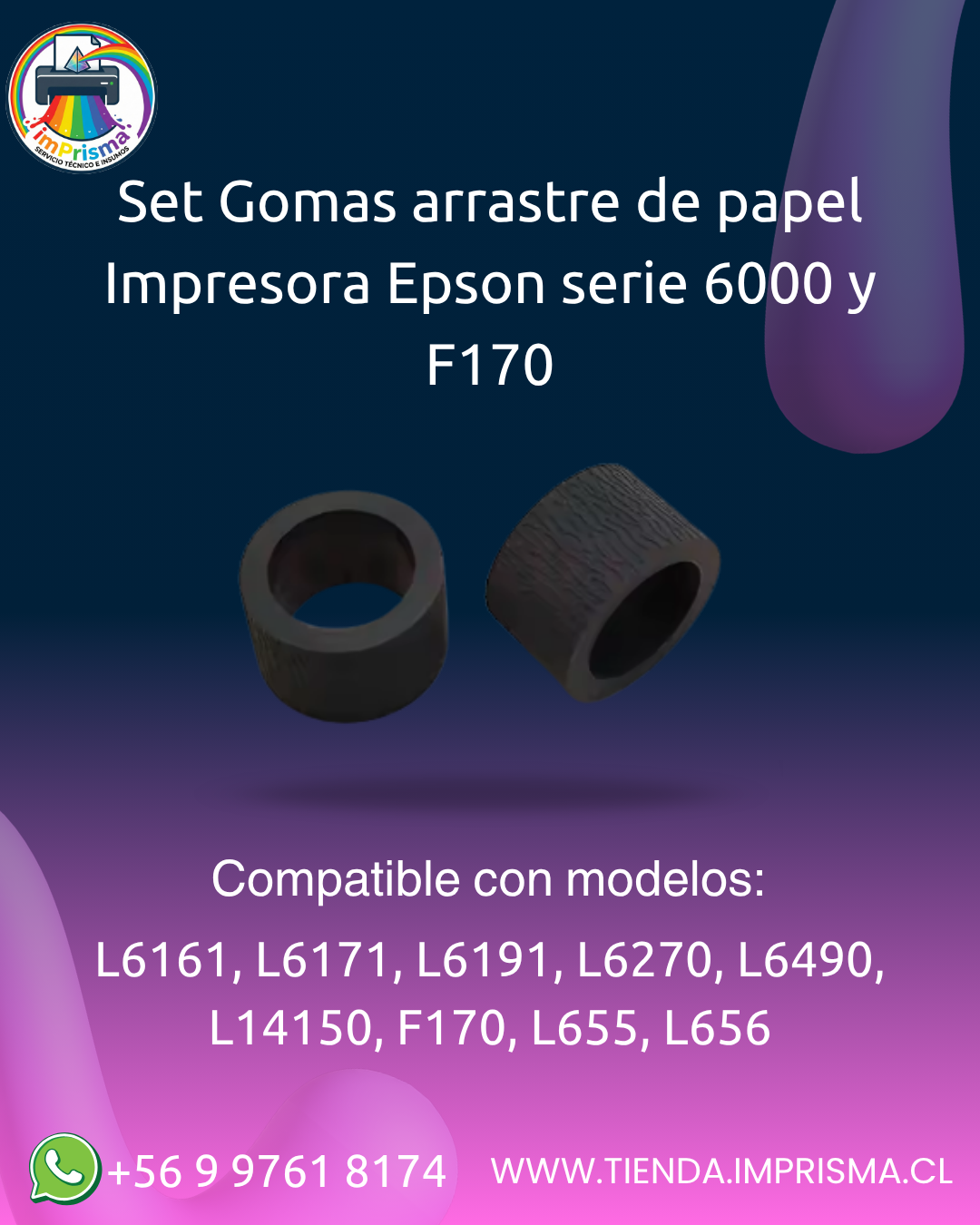 Set Gomas arrastre de papel Impresora Epson serie 6000 y F170