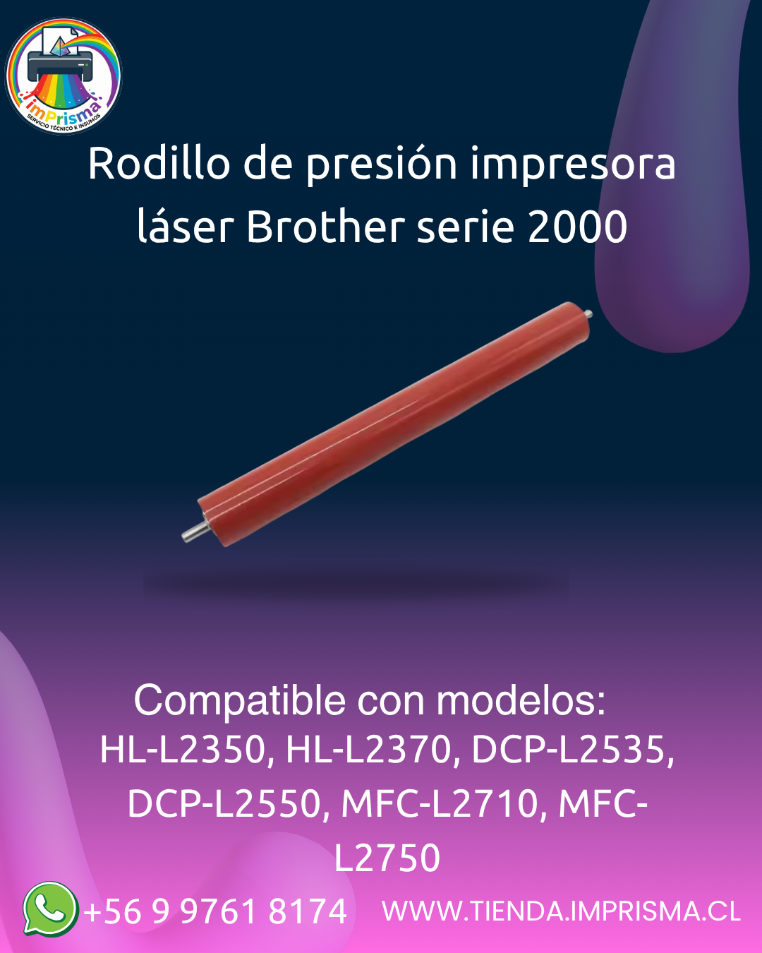 Rodillo de presión impresora láser Brother serie 2000
